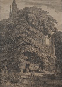 Igreja gótica entre carvalhos de Karl Friedrich Schinkel