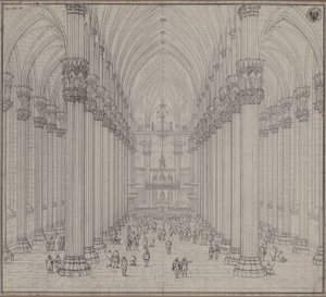 Vista interior da catedral de Milão de Karl Friedrich Schinkel