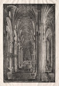 Interior da Catedral de St. Stephens em Viena, c. 1810 de Karl Friedrich Schinkel