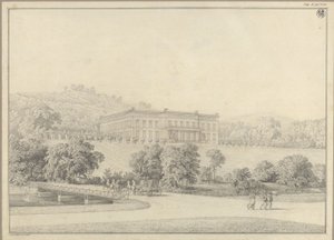 Kressendorf (Krzeszowice) perto de Cracóvia. Castelo. Vista em perspetiva de Karl Friedrich Schinkel