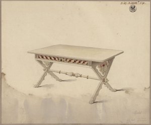 Potsdam. Palácio de Babelsberg (?). Projecto para uma mesa inclinada de Karl Friedrich Schinkel