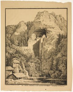 Castelo de Predjama e Krein, doze horas de Trieste de Karl Friedrich Schinkel