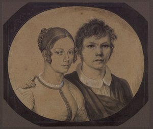 Autorretrato de Karl Friedrich Schinkel com Susanne Schinkel, nascida Berger de Karl Friedrich Schinkel