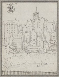 Vista de Edimburgo com casas de Karl Friedrich Schinkel
