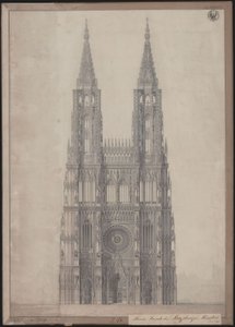 Estrasburgo. Catedral. Projecto para a conclusão da fachada oeste de Karl Friedrich Schinkel