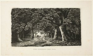 Caminho da floresta com um treinador de Karl Friedrich Schinkel