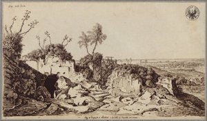 Entre Siracusa e Lentini, com vista para Augusta e o mar de Karl Friedrich Schinkel