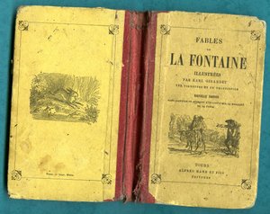 Capa de um livro das Fables de la Fontaine ilustrado por Karl Girardet, Mame in Tours