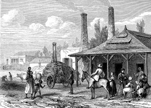Fábrica de açúcar na Maurícia em 1863. Le T du Monde Paris 1863 Editor