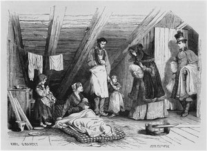 Visitando os pobres, ilustração de &39;Le Magasin Pittoresque&39;, Paris, 1844
