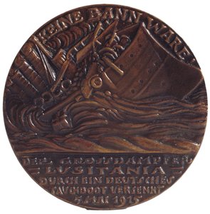 Medalha comemorativa do torpedeamento do navio "Lusitania", 7 de maio de Karl Goetz
