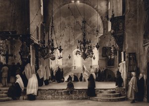 Belém, Serviço na Igreja da Natividade (foto a p/b)