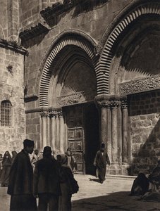 Jerusalém, Igreja do Santo Sepulcro, Portal (foto p/b)