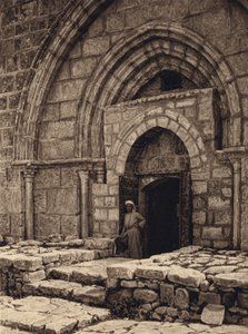 Jerusalém, Igreja do Túmulo da Virgem, Portal (foto p/b) de Karl Grober