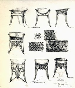 Desenhos para tabourets de Karl Haller von Hallerstein