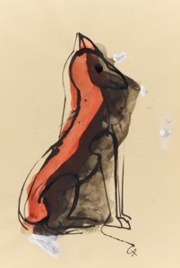 Animal fabuloso - vermelho de Karl Hofer