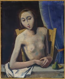 Menina diante da cortina de Karl Hofer