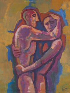 Homens a lutar de Karl Hofer