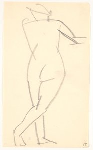 Modelo em pé, visto por trás de Karl Isakson