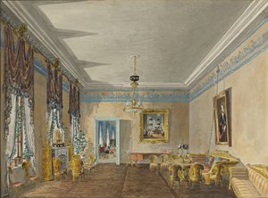 Sala de estar na casa da princesa Anna Gagarina em Petersburgo, 1799