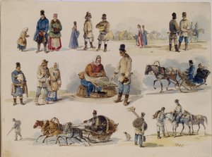 Tipos populares de Rússia, 1845