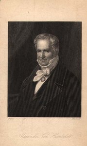 Alexander von Humboldt (1769-1859), gravado por Hinchliff (litho) de Karl Joseph (after) Begas