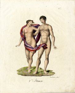 Casal europeu (em letra de imprensa) de Karl Joseph Brodtmann