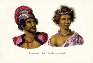 Pessoas do Havaí, 1824 de Karl Joseph Brodtmann