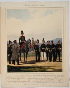Infanterie du corps de grenadiers - Infantaria do Corpo Imperial Russo de Granadeiros - Piratsky, Karl Karlovich (1813-1889) - 1867 - Litografia a cores - 56x45 - Coleção Privada