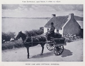 Irish Car and Cottage, Donegal (foto a p/b) de Karl Karlovich Piratsky