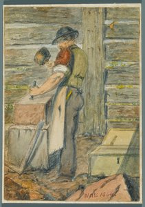 Stone Worker, 1864 (wc sobre underdrawing de mídia negra)