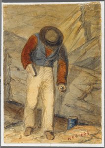 Stone Worker, 1864 (wc sobre underdrawing de mídia negra)