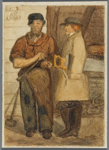 Dois Trabalhadores de Pedra, 1864 (wc sobre underdrawing de mídia negra)