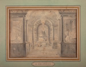 Napoleão no trabalho na biblioteca do Chateau de Malmaison, c.1806