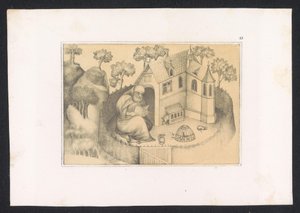 Antonius Abbot lezend em tuin
Desenhos e estudos de um mestre holandês do século XV. Após os originais preservados na Biblioteca Real em Berlim (título da série)