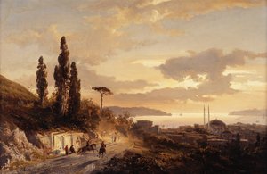 Vista de Constantinopla e do Bósforo do lado asiático, 1864 de Karl Paul Themistocles von Eckenbrecher
