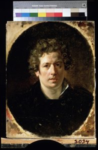 "Auto-Retrato"" Pintura de Karl Pavlovich Briullov (Bryullov) (1799-1852) por volta de 1833 Museu Estatal Russo de São Petersburgo de Karl Pavlovich Bryullov