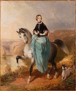 Cavaleira com um cão, c. 1850.