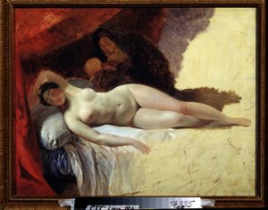 "Sleeping Juno" ou "The Beginning of the Lake Way" Pintura de Karl Briullov (Briullov) (1799-1852) 1839-1845 Galeria Estadual Tretyakov, Moscovo de Karl Pavlovich Bryullov