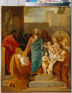 Le Christ benissant les enfants (Cristo abençoa as Crianças) - Peinture de Karl Pavlovich Briullov (Brioullov) (1799-1852), huile sur toile de Karl Pavlovich Bryullov
