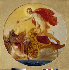Phoebus Driving the Horses Of The Horses Of The Sun. Pintura de Karl Pavlovich Briullov (Briullov) (1499-1852), óleo sobre tela. Arte russa do século XIX, romantismo. Museu Estatal Russo, São Petersburgo. de Karl Pavlovich Bryullov