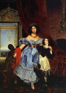 Retrato da condessa Julia Samoilova com a enteada Amazillia Pacini e o menino negro, 1832-1834