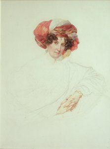 Mulher no turbante. Retrato da condessa Maria Grigoryevna Razumovskaya 1772-1865, née Vyazemskaya, 1827-1830 de Karl Pavlovich Bryullov