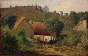 Paisagem francesa com casas de Karl Peter Burnitz