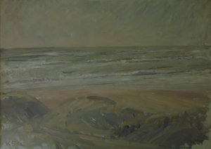 Vista das dunas sobre o Mar do Norte