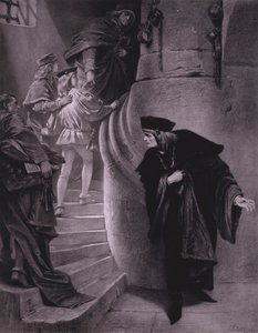 Cena do Rei Ricardo III de Shakespeare (Acto III, Cena 5) (Litho) de Karl Theodor von Piloty