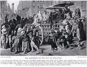 Os girondinos a caminho da execução, ilustração da &39;História das Nações&39; de Hutchinson de Karl Theodor von Piloty