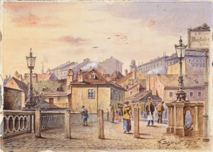 A ponte Magdalenen sobre o rio Viena de Karl Wenzel Zajicek