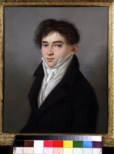 Portrait du marechal de la noblesse de Saratov A.S.Kiselev (Retrato do Marechal da nobreza de Saratov A.S.Kiselev). Peinture de Karl Wilhelm Bardou (1750-apres 1842). Pastel sur cartonado, 29,5 x 25,3 cm