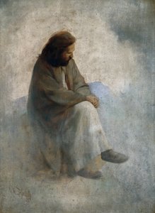 Auto-retrato como Cristo, por Diefenbach, Karl Wilhelm (1851-1913). Óleo sobre tela
